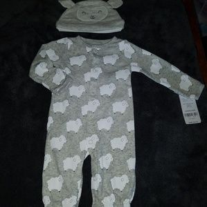 Carters newborn 2 piece long sleeve romper